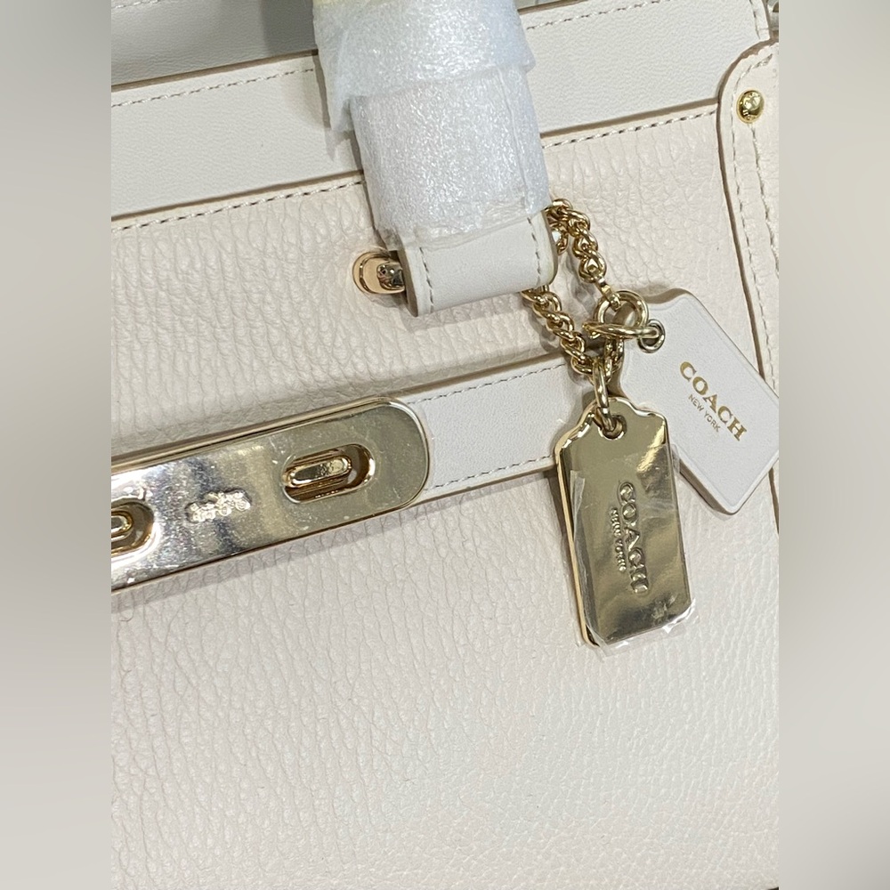 Coach Swagger 27 Pebbled Leather – Style 34616 in White Ivory Chalk - Picture 9 of 13